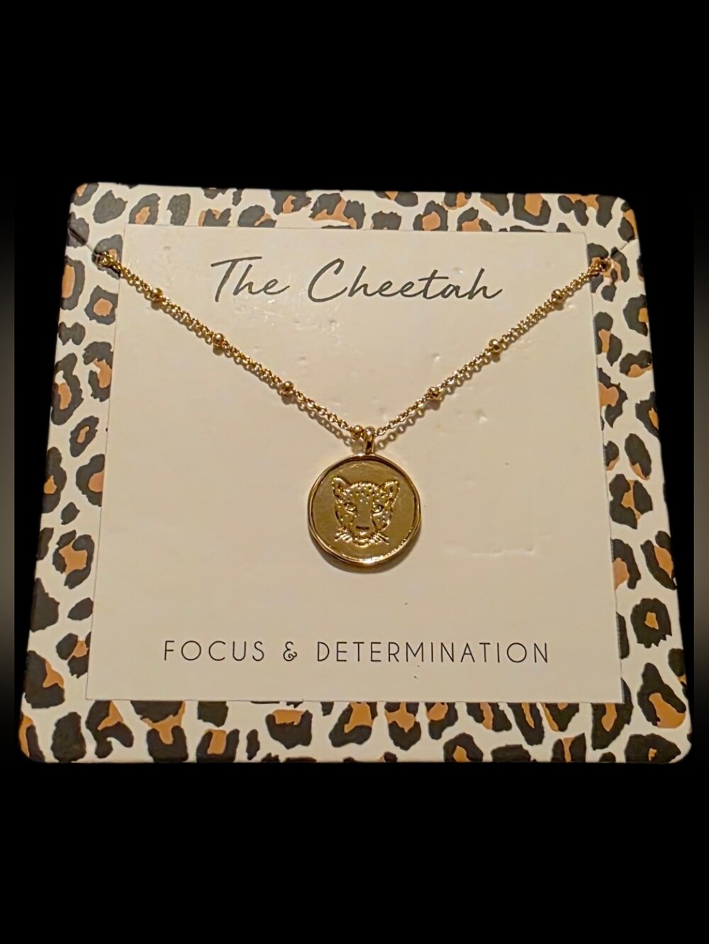 "The Cheetah" Coin Pendant Necklace - Focus & Determination